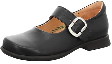 Think! Damen PENSA chromfrei gegerbte nachhaltige Halbschuhe, SCHWARZ 0000