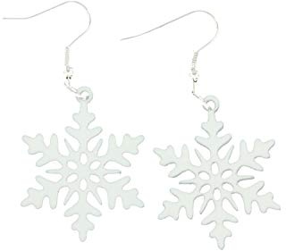 Miniblings Schneeflocke Ohrringe Hänger Eisblume Weihnachten 3cm versilbert | Ohrschmuck, sorgfältig in Berlin gefertigt, mit Stern und Acrylglas