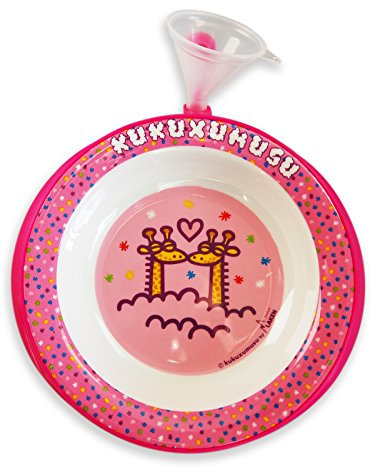 Kukuxumusu Plato-Termo Infantil Rosa con Embudo