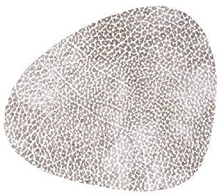 LindDNA Glasuntersetzer Curve Recyceltes Leder Hippo Weiß-Grau, Maße: 11cm x 13cm, 98925