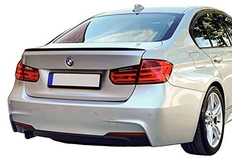 Heckspoiler Lippe Spoiler Spoilerlippe Schwarz Glanz Passend für F30 Saloon Sedan 2012-2019 und Doppelkleber