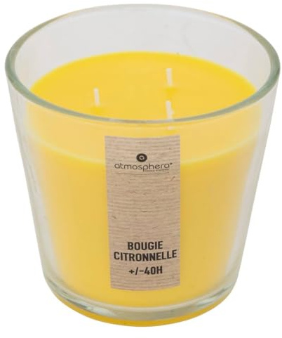 Atmosphera – Duftkerze Nina – Zitronengras – Gelb, 500 g