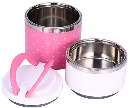 Bewinner Lunchbox für Mädchen, Edelstahl-Isolation Thermo-Lunchbox-Lebensmittelbehälter, mit Dopperiffen, einfach zu transportieren, Edelstahl-innerer Silikonring Verstärkt den Dichtungseffekt