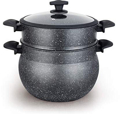 Mayerhoff - Casseruola in Alluminio con Rivestimento Antiaderente da 5 a 10 Litri, Noir/Granite, 5 l