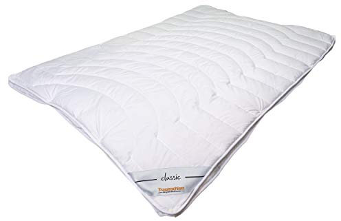 Traumschloss Faserbettdecke Classic Bettdecke Microfaser Polyesterfaser - weiß 4 Jahreszeiten-Bett 155x220