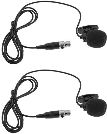 Shiwaki 2X Microphone à Condensateur XLR 4 Broches,Micro-Cravate Cardioïde avec Alimentation Phantom pour Enseignement