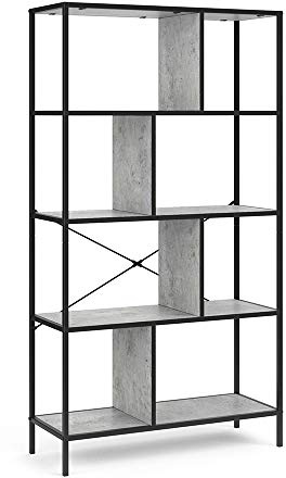 Vicco Raumteiler Fyrk, Beton, 80 x 146 cm | nutzbar als Raumteiler mit Metallgestell und offenen Böden