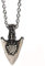 Titan Edelstahl Pfeilspitze Speerspitze Halskette Wachsseil mit Vegvisir Valknut Thor Anhänger Stahl Nordischer Wikinger Schmuck für Herren Damen,Silber