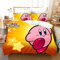 NICHIYO Kirby Cartoon-Spiel 3D-Bettwäsche-Set, Bettbezüge, Kissenbezüge, niedlich, rosa Kugel, Anime-Bettwäsche-Set, Bettwäsche (1, Doubie 200 x 200 cm + 80 x 80 cm)