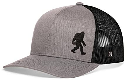 Bigfoot Hat – Sasquatch Trucker Hat Baseball Cap PNW Snapback Hat (Grey/Black)