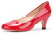 Phorecys Women's Kitten Heels Round Toe Dress Court Shoes Work Comfort Pumps Patent Red US 9.5-UK 7.5