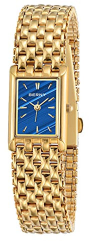 BERNY Gold Uhren für Frauen Aktualisierte Damen Quarz Armbanduhren Edelstahl Band Damen Kleine Gold Uhr Luxus Casual Mode Armband Werkzeuge Inklusive…