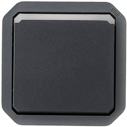 Legrand - Pulsador luminoso impermeable Plexo 10A para equipar una caja o placa soporte acabado antracita