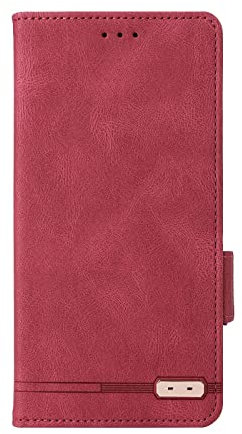 RanTuo Handyhülle für BlackBerry KEY2 Hülle, mit Kartenfach, Standfunktion, Leder Tasche Flip Case Schutzhülle für BlackBerry KEY2.(Rot)