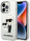Karl Lagerfeld KLHCP14LHNKCTGT Hülle für iPhone 14 Pro 6,1 transparent hardcase Gliter Karl&Choupette