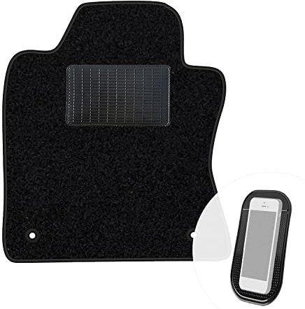 moto-MOLTICO Fahrer Fußmatte Auto Velours Fahrerseite Autoteppiche Schwarz Fahrermatte 1-teilig passend für Toyota Yaris III Hybrid 2011-2019