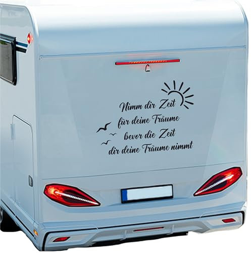 KLEBEKÖNIG Aufkleber Nimm dir Zeit - Sticker Autoaufkleber Scheibenaufkleber Motorradaufkleber Meer Camping - 2 Größen (55 cm x 38 cm)
