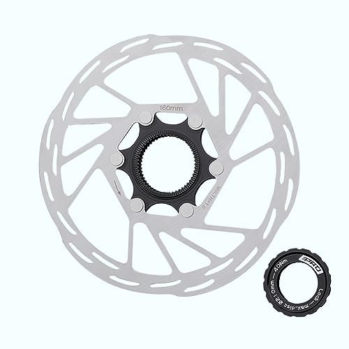 Jane Eyre Center Lock Scheibe, Fahrrad Center Lock Bremsscheibe mit Schlossabdeckung 160mm Geeignet für Mountainbikes, Rennräder