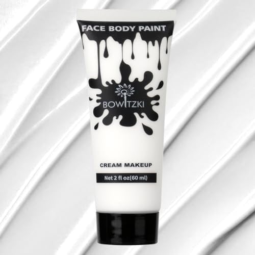 Bowitzki Face and Body Paint 2oz Cream Makeup 60ml Water Based Face Painting Special Effects For Adults Children Kids Halloween Christmas Party Stage Cosplay (Weiß)