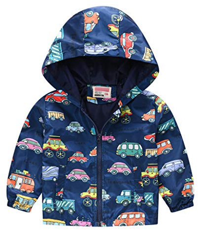 Gkojhj Kinder Jacke Mädchen Baby Winddichte Blumen Regenjacke Kinder Regenmantel Outerwear Steppjacke Jacket Kleinkind Übergangsjacke Kapuzen Windjacke 12-24 Monate