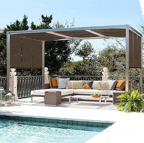 Filet Ombrage Pergola 4x3 3x5 4x5 Voile Ombrage Filet d'ombrage Voile d Ombrage 2x3 Rectangulaire RéSistant Aux 90% UV d'ombrage Extérieure pour Pergola Terrasse Jardin,brown-4x4m
