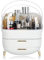 SIOOUI Make up Organizer Aufbewahrungsbox, Kosmetik Vitrine mit Transparentem Deckel, Staubdichte Kosmetik Aufbewahrungsbox, für Badezimmer Arbeitsplatte und Schlafzimmer Waschtischkommode (White)