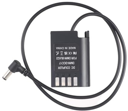 FOTGA DC Male Plug to DMW-BLK22/DMW-DCC17 Decoded Dummy Battery Power Adapter Cable for Panasonic Lumix DC-S5, S5II/S5M2, S5K, S5GK, GH6, G9, G9II/G9M2, GH5II/GH5M2 Camera