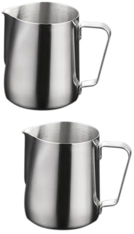 ABOOFAN 2 Pièces pot à lait en inox pichet à mousser verseuse expresso pichet vapeur expresso à verseur de lait pour le café tasse de escalader de vase