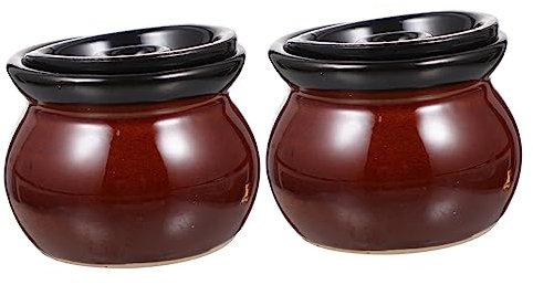IMIKEYA 2pcs Soup Covered Casserole Skillet for Food Stew Pot Ceramic Cookware Kitchen Gadgets