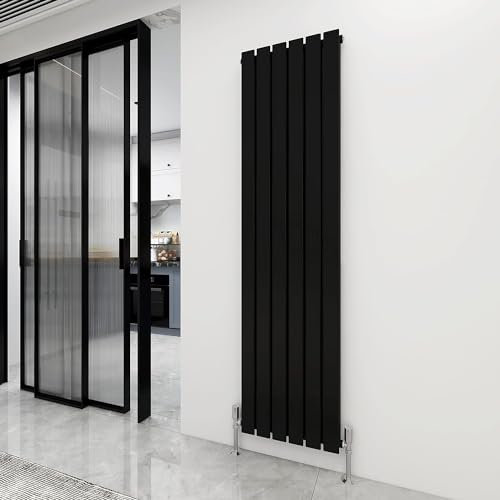mcc direct Vertical Radiator Double Flat Panel 1800x408mm Designer Vertical Radiator(Black)