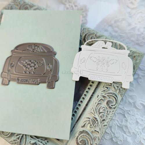 Hochzeitsauto-Stanzformen für Kartenherstellung, Brautpaar, Metall-Stanzformen für Papier, Scrapbooking, DIY-Schablonen für Album, Party, Hochzeit, Festivals, Dekoration