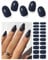 AutyaMee Semi Cured Gel Nail Strips (Dark Grey Blue), 20 Pcs Gel Nail Wraps, Stickers, UV Light Required, Salon Quality, Long Lasting