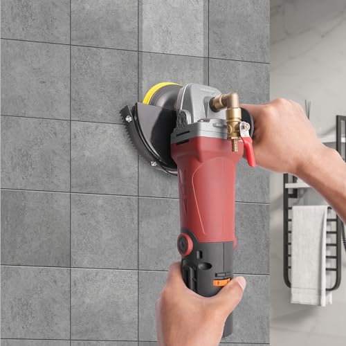 Nasspolierer, 860W / 5000RPM / 100mm Nass Poliermaschine mit 6 Variabler Geschwindigkeit,Betonpoliermaschine Steinpoliermaschine für Granit/Marmor/Beton/Stein