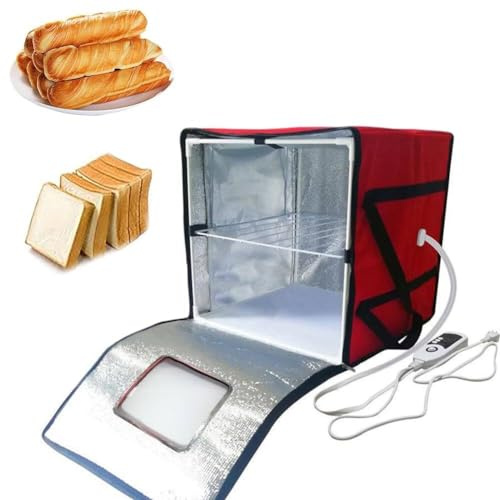 Caja de fermentación plegable a prueba de masa, pequeña bolsa de prueba de pan para el hogar con control de temperatura + función de temporización, ideal para hacer pan y yogur, estante interior
