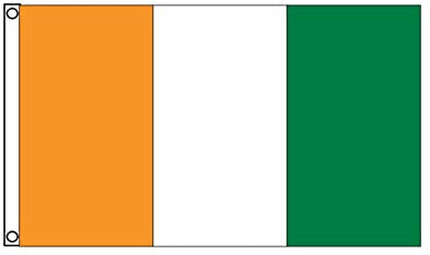 Stormflag Drapeau Côte d'Ivoire 3 x 5 ft/90 x 150 cm 90 g de polyester, 2 œillets, 1 œillet dans chaque angle, en métal et double aiguille