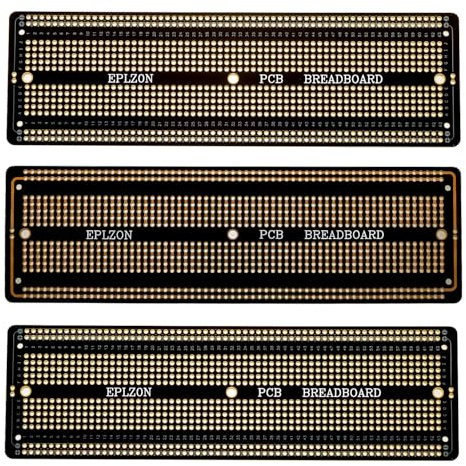 EPLZON 3 piezas 6.8 x2.05 proyecto electrónico soldable prototipo de placa ancha kit de placa de pcb, compatible con el prototipo de placa de circuito de soldadura bricolable,Negro
