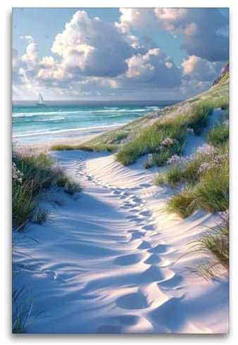CALVENDO Premium Textil-Leinwand 80 x 120 cm Hochformat Spuren ans Meer | Wandbild, HD-Bild auf Keilrahmen, Wanddekoration, Kunstdruck von Peter Roder