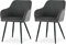 CLIPOP Esszimmerstuhl 2er Set Küchenstuhl Leinen Bezug Wohnzimmerstuhl Polsterstuhl mit Armlehne Metallbeine Polstersessel Stuhl für Esszimmer Wohnzimmer Küche (2, Leinen Dunkelgrau)