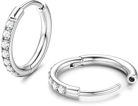 JeweBella G23 Titan Ohrringe für Damen Herren Kinder - Hypoallergen Medizinische Creolen Helix Knorpel Piercing Klein 8/10/12/14mm