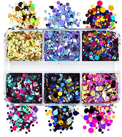 Nagel Pailletten Runde Nagel Glitzer Flocken Art Verschiedene Größen Nagel Kunst Aufkleber Maniküre Konfetti Flocken Pailletten