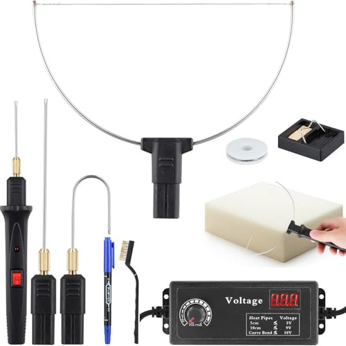 Hot Wire Foam Cutter with Adjustable Temperature, 4-in-1 9-36W Adjustable Power Electric Styrofoam Cutter Polystyrene Cutting Tool with 4 Different Cutting Heads for Foam Carving Cutting DIY Crafts