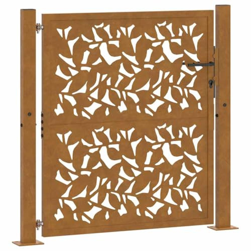 vidaXL Cancello da giardino 100x100 cm in acciaio corten con design a