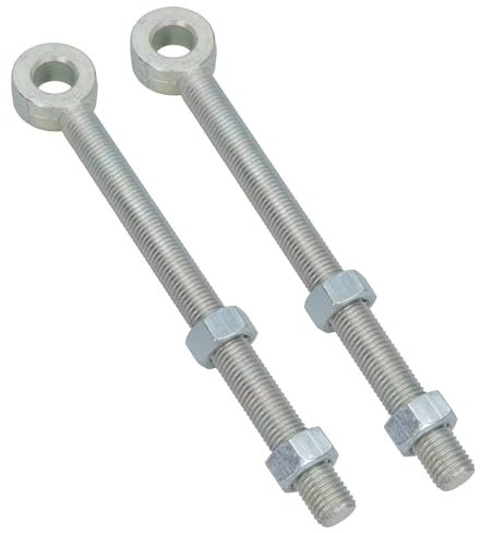 Swing Gate Long Eye Bolts Hinge + Nuts Adjustable Zinc Plated 20 x 200mm 1pc