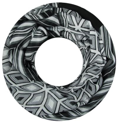 Majea Damen Loop Schal Schlauchschal Halstuch (880026) (schwarz 21)