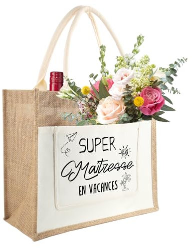 Tarklanda Jutetasche Lehrerin, Jute Shopper Bag als Dankeschön Geschenke, Abschiedsgeschenk Lehrerin, Jute Tote Bag Geschenk für Lehrerin, Erzieherin