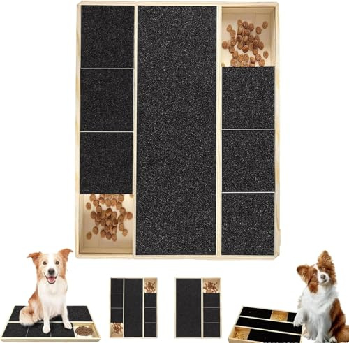 Kratzbrett Hunde mit Snack-Box, Kratzbrett mit Nagelfeile für Hunde,multifunktionales, Robustes für große, Krallenschleif-Pad für Welpen (6 Grid)