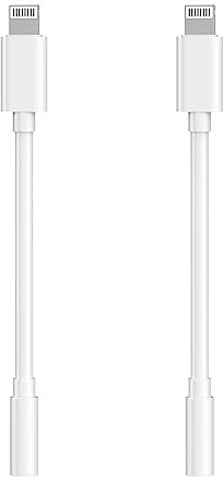 [Apple MFi Certified] Lightning to 3.5mm Headphone Jack Adapter,2Pack iPhone 3.5mm Headphones/Earphones Adapter Aux Audio Dongle Converter for iPhone14/13/12/11/11Pro/XR/X/XS/8/8P/7/7P Support all iOS