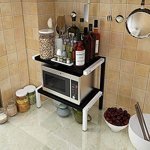 Microwave oven rack 3-Tier Microwave Oven Rack Countertop Shelf Organizer Square Tube Kitchen Storage Racks Shelving Unit Stainless Steel Toaster Stands Oven rack Pot lid rack cookware rack