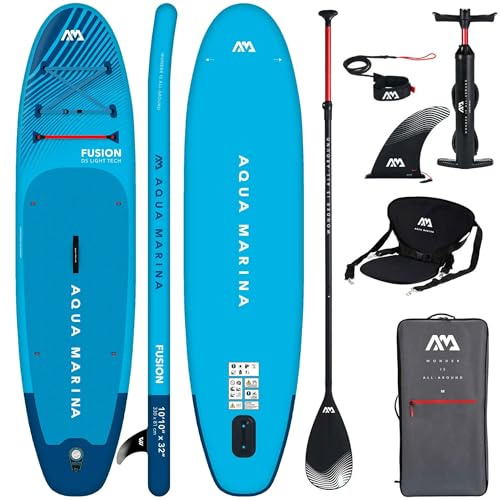CampSup Aqua Marina Fusion 10'10 – Aufblasbares SUP Board Allround für Anfänger – Stand Up Paddle Board Komplettset – Limited Edition Blau