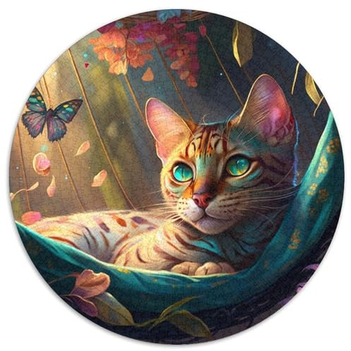 Wunderschönes Ozelot-Puzzle aus Karton mit 1000 Teilen, Puzzle für Erwachsene, anspruchsvolles DIY-Dekorationsspiel, interaktives Familienspielzeug (Größe 67,5 x 67,5 cm)